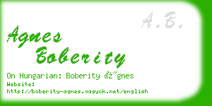 agnes boberity business card